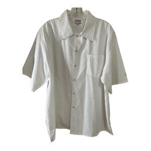Vintage Happy Chef White Short Sleeve Chef Shirt – Style #501 – Size XL – Early
